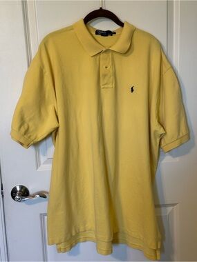Polo Ralph Lauren Men’s XXL Yellow Pique Polo Shirt Classic Pony Logo